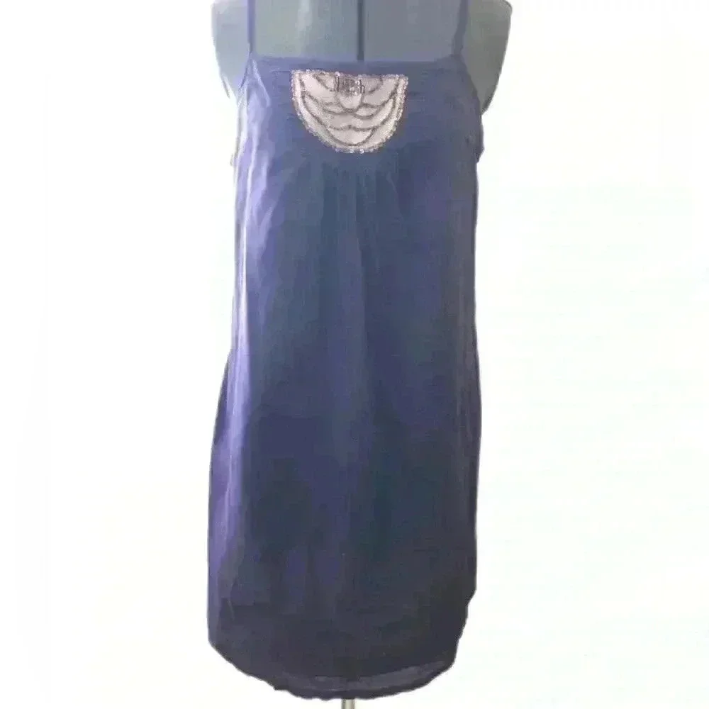 Old Navy Purple Spaghetti Strap Embellished Front Dress Women M